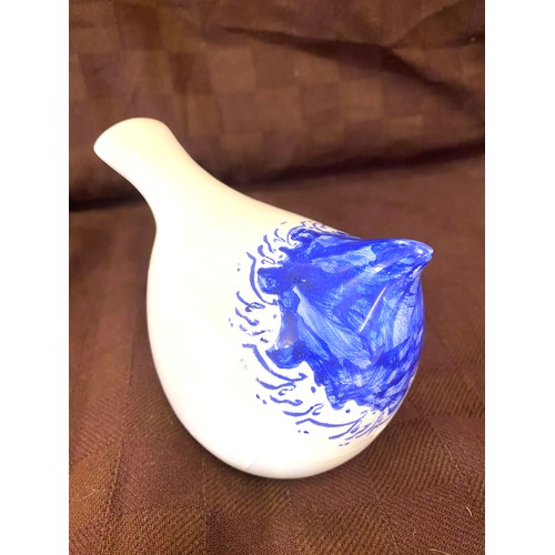 579 - Vintage signed Iranian handmade bird, approximate measurements: 4 inches