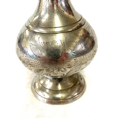 581 - Silver plated Persian rosewater pitcher, approximate measurements: Height 12 inches