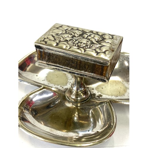 560 - Clover EPNS ashtray with match striker /box