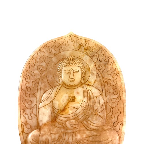 592 - Vintage Chinese stone buddha approximate measurements: 18 x 12 cm