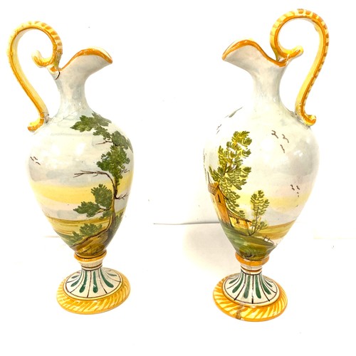 539 - Pair signed Italian ewer a/f, approximate height 9.5 inches