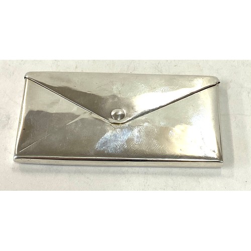 536 - Hallmarked silver envelope design card case, approximate measurements: Height 2 by 3 inches. approxi... 