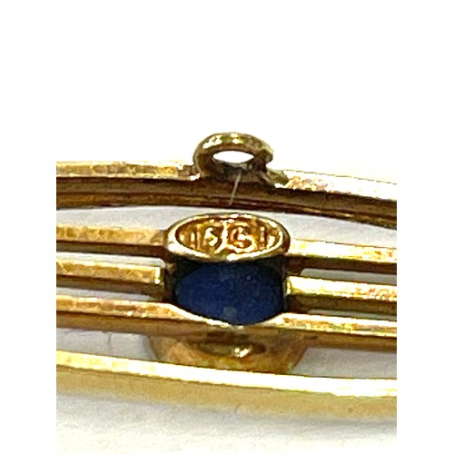 558 - 2 Vintage gold brooches to include a 9ct Mizpah and 14ct gold Sapphire brooch, total approximate wei... 