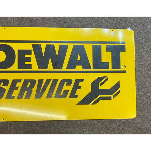 63 - Large Metal Dewalt advertising sign, approximate measurements: 24 x 40 inches