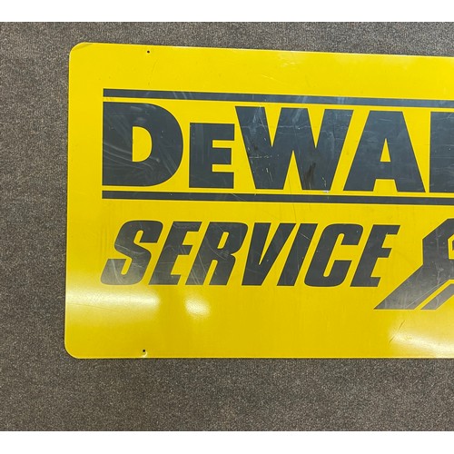 63 - Large Metal Dewalt advertising sign, approximate measurements: 24 x 40 inches