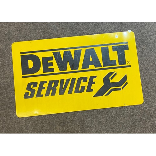 63 - Large Metal Dewalt advertising sign, approximate measurements: 24 x 40 inches