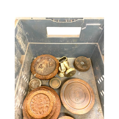 61 - Box of old weights
