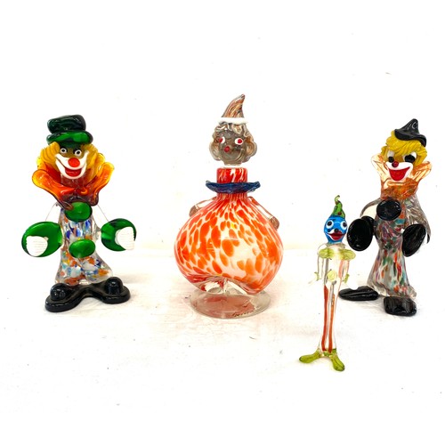 549 - Murano clown decanter and 2 clown ornaments, height of tallest 9 inches, good overall condition