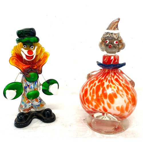 549 - Murano clown decanter and 2 clown ornaments, height of tallest 9 inches, good overall condition