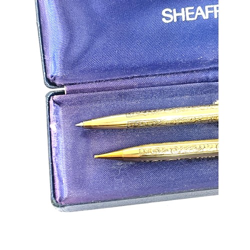 591 - Boxed set of Sheaffer 12k G.F propelling pencil and pen