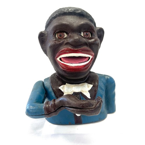 124 - Vintage novelty greedy boy cast money box