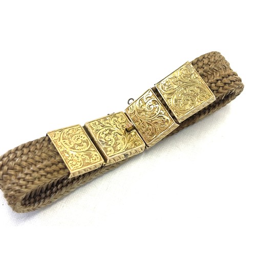 511 - Victorian 12ct gold memorial hair bracelet