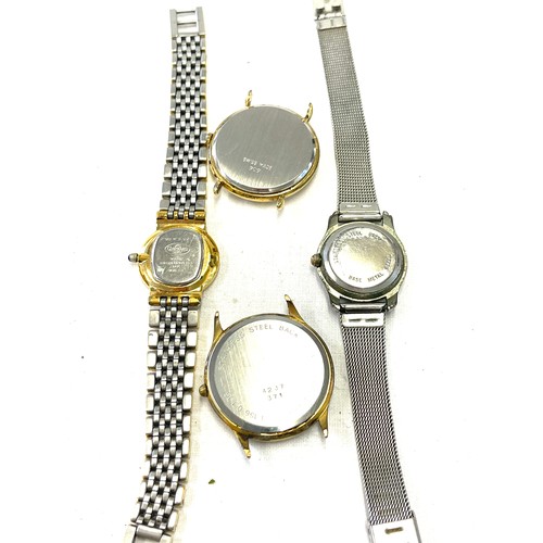 566 - Selection of 4 vintage mens / ladies wristwatch faces / straps, all untested