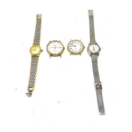 566 - Selection of 4 vintage mens / ladies wristwatch faces / straps, all untested