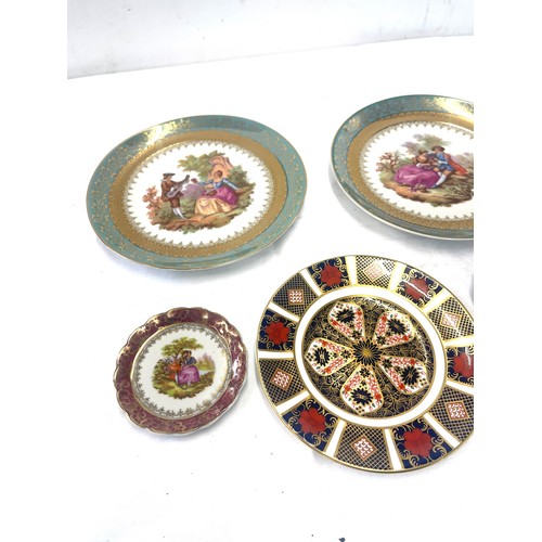 142 - 2 Limoges signed plates Fragonars, 2 small pin trays by Limoges, Small Royal Crown Derby Old Imari p... 