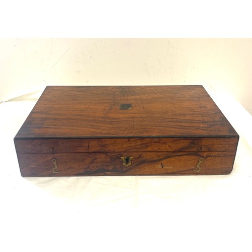 147 - Vintage Rosewood box with artist contents, approximate measurements of box, Width 17 inches, Width 1... 