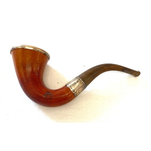 562 - Vintage silver mounted/ rimmed Maroo Meerchaum pipe