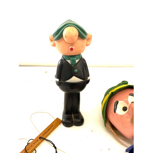 166 - Pelham puppet, plus one other wooden puppet and an Avon Andy Capp figure