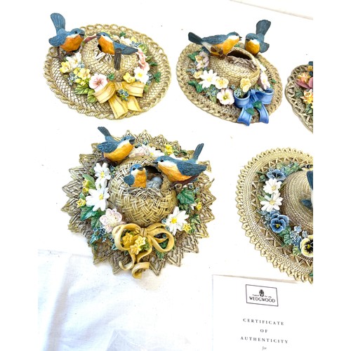 181 - Selection of vintage Bonnet Birdhouses Bradford Exchange wall hanging pieces to include Tender wings... 