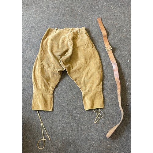 98 - Pair ladies Breeches cordoroy land army size 5 trousers, J B Hoyle and Co 1943 together with ladies ... 