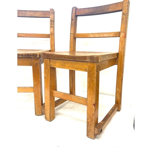 399 - 2 Small vintage childrens wooden chairs, overall height 22 inches, seat height: 12 inches