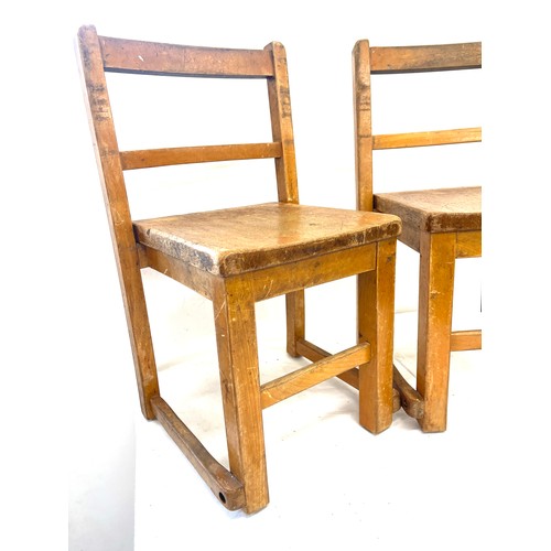 399 - 2 Small vintage childrens wooden chairs, overall height 22 inches, seat height: 12 inches