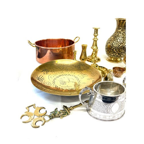 275 - Selection of metalware to include brass, copper and silver plate pieces