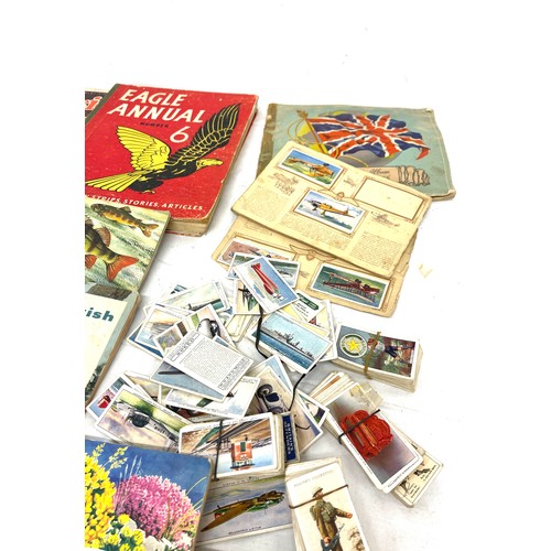 68 - Selection of cigarette cards, books, Eagle annual no 6 etc