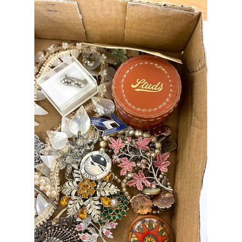 587 - Tray of assorted coins and costume jewellery