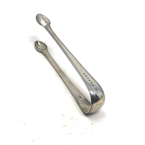 12 - Georgian silver sugar tongs