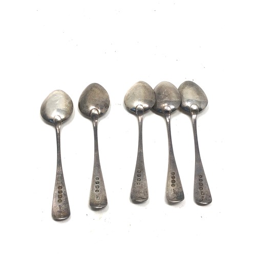 5 - 5 georgian silver tea spoons