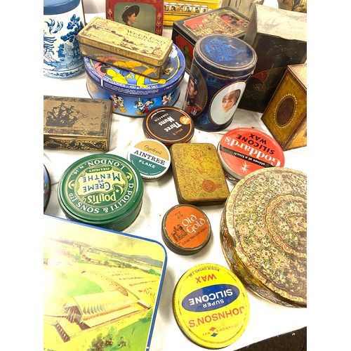 221 - Large selection of vintage advertising and other tins