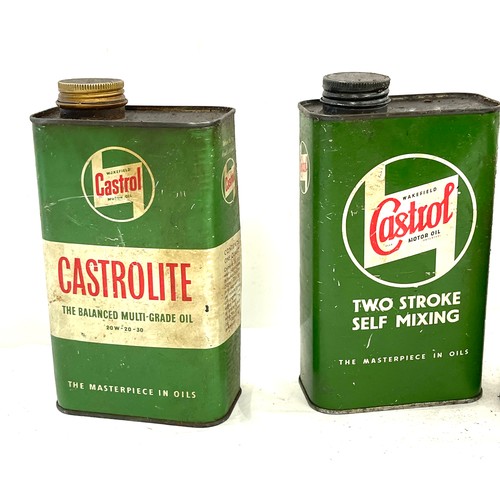 47 - Selection vintage oil cans to include Castrol etc