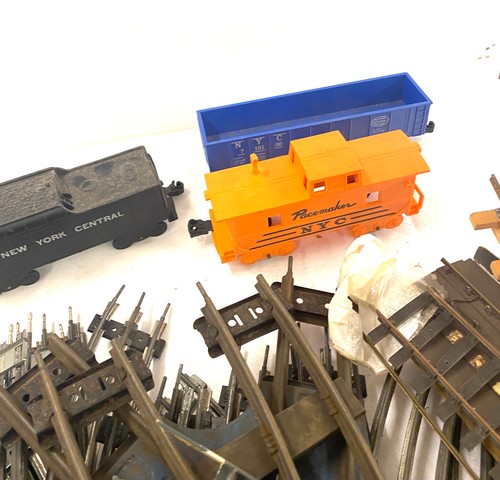 282 - Selection of vintage Hornby train track, an engine and carriages