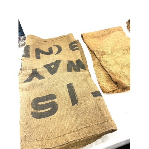 374 - Selection of vintage hessain sacks