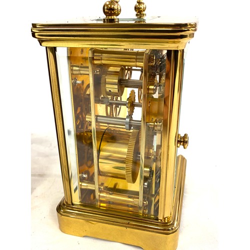 153 - Large Matthew Norman carriage clock, with original box and key, untested, approximate measurement: 6... 