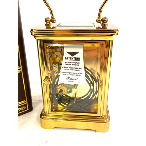 153 - Large Matthew Norman carriage clock, with original box and key, untested, approximate measurement: 6... 