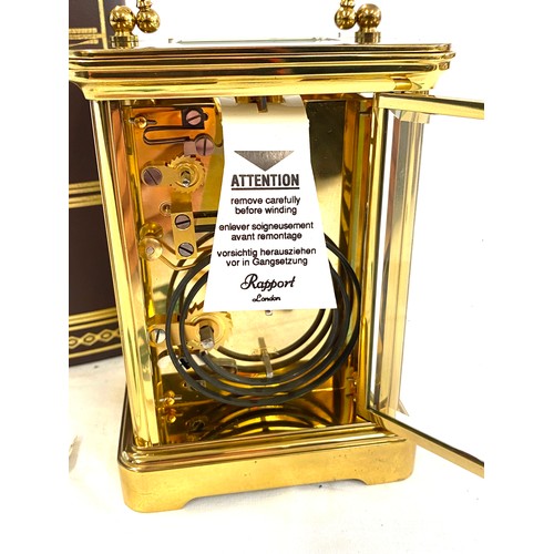 153 - Large Matthew Norman carriage clock, with original box and key, untested, approximate measurement: 6... 