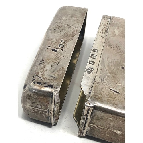 4 - Antique card case birmingham silver hallmarks 93g broken hinge in need f repair
