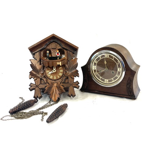 88 - German cuckoo clock, Smiths mantel clock, both untested