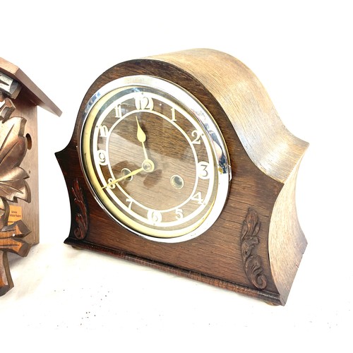 88 - German cuckoo clock, Smiths mantel clock, both untested