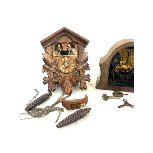 88 - German cuckoo clock, Smiths mantel clock, both untested