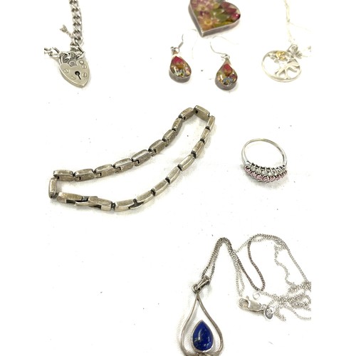 464 - Selection of silver and sone set jewellery includes earring, pendant sets etc