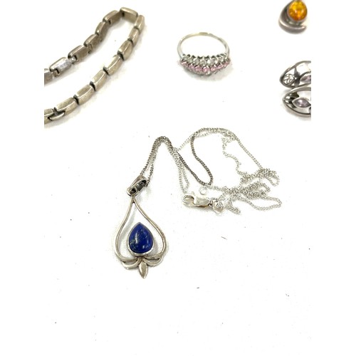 464 - Selection of silver and sone set jewellery includes earring, pendant sets etc