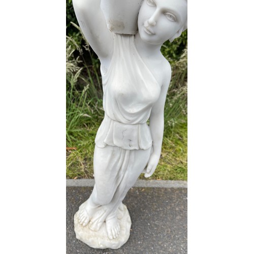 292 - White composite lady figurine / statue, overall approximate height 31 inches