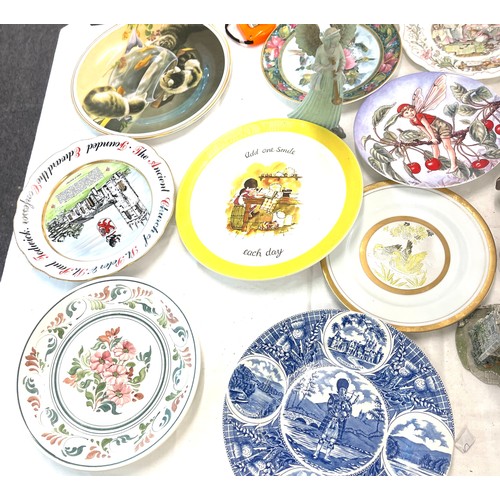 336 - Selection of miscellaneous pottery includes collectors plates, bells etc