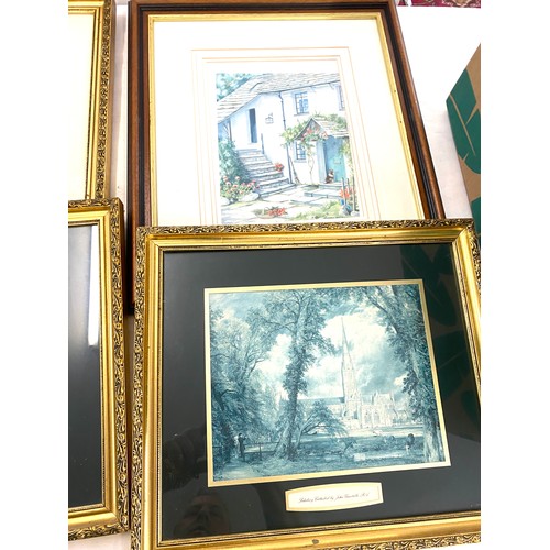 375 - Selection of assorted framed pictures, largest measures approx 16 inches wide by 18.5 inches tall