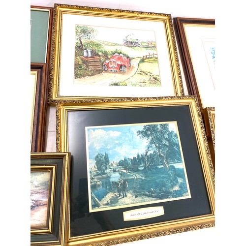 375 - Selection of assorted framed pictures, largest measures approx 16 inches wide by 18.5 inches tall