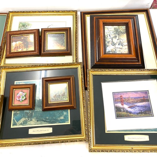 375 - Selection of assorted framed pictures, largest measures approx 16 inches wide by 18.5 inches tall