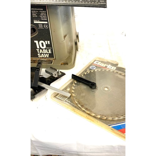 260 - Clarke 10 inch wood worker table saw, working order